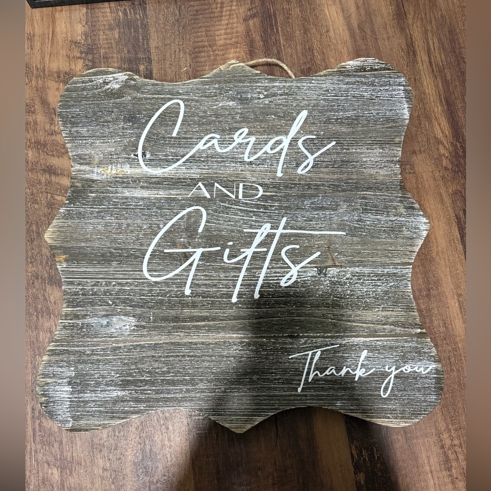 Rustic Wooden Cards and Gifts Sign